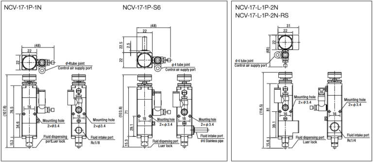 Needle Control Valve Musashi Mini Val NCV-17-1P-1N NCV-17-1P-S6 NCV-17-L-1P-2N  NCV-17-L-1P-2N-RS